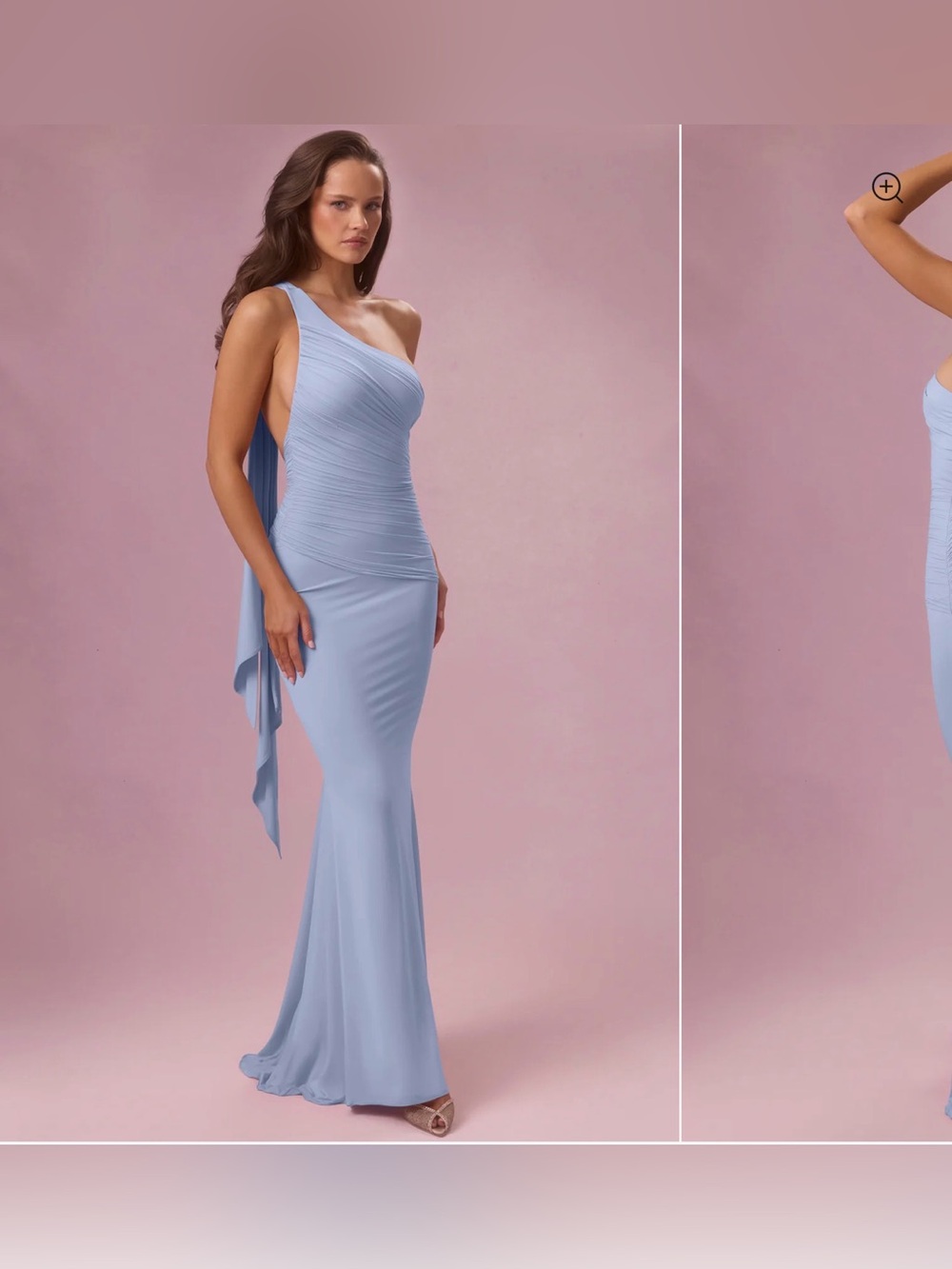 Oh Polly Annelise Jersey Bridesmaid Dress in Sky Blue
